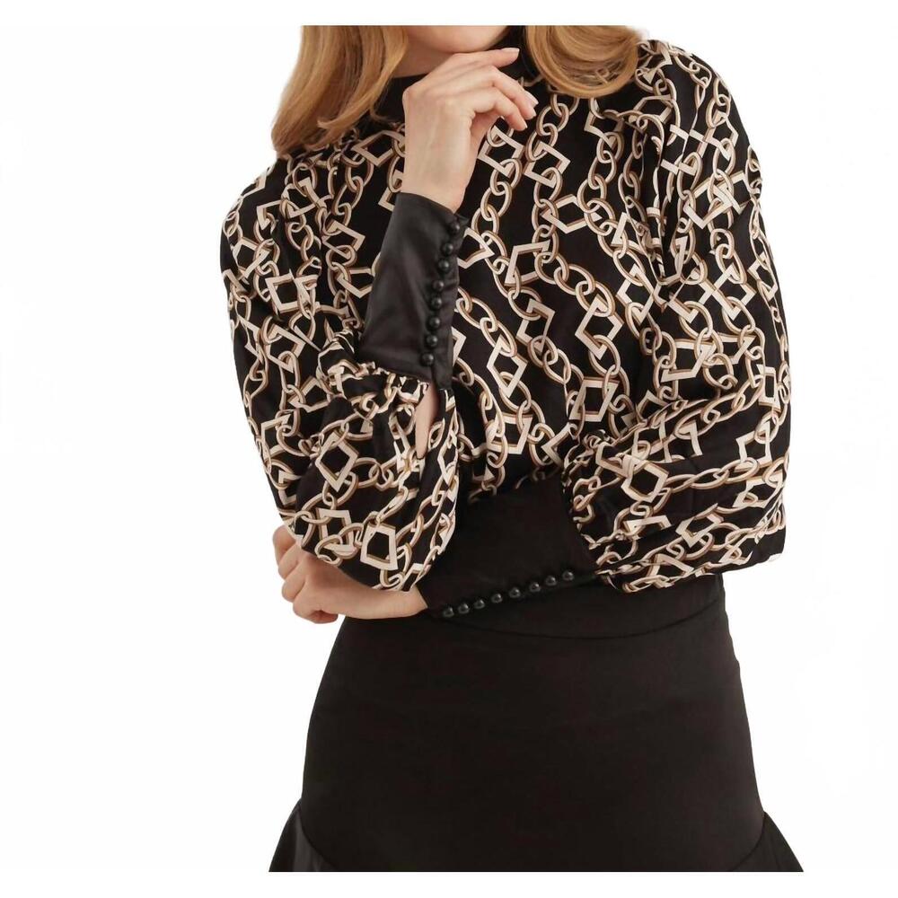 NEW BEAT long sleeve dressy top in black